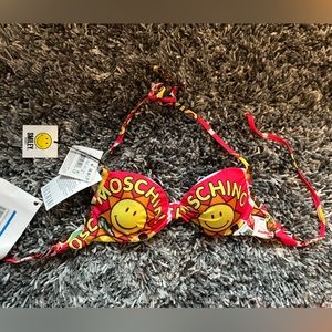 NWT- Moschino Smiley Collection Push Up Bikini Top